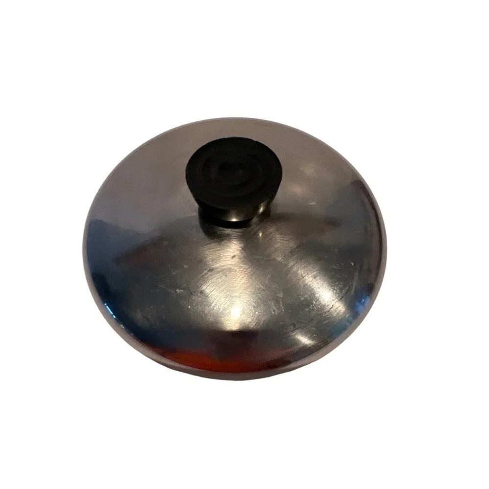 Vintage Revere Ware Stainless Steel 1.5qt  Lid With Black Knob Handle